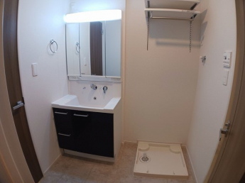 スペースが確保できる洗面所です