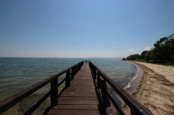 共有庭部分の桟橋