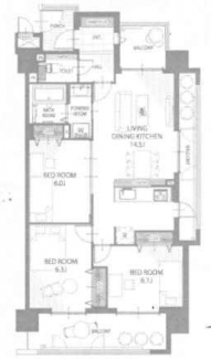 ＬＤＫ１４．５　洋間６．３　洋６．１　洋６．０