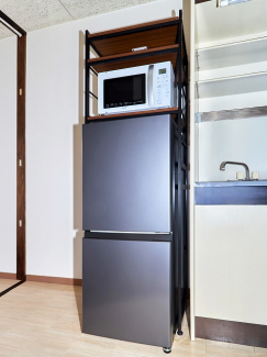 2ドア冷蔵庫、電子レンジ