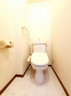 落ち着いた色調のトイレです