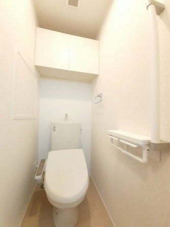 落ち着いた色調のトイレです