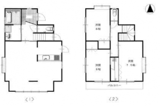 ３ＬＤＫ　ＬＤＫ２０．７　洋７．５　洋６　洋６