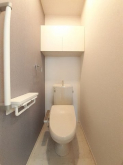 落ち着いた色調のトイレです