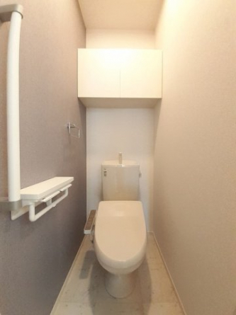 落ち着いた色調のトイレです