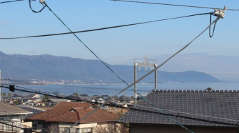 二階から琵琶湖パノラマ眺望