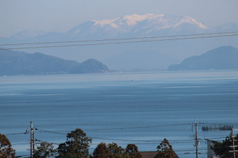 二階から琵琶湖パノラマ眺望