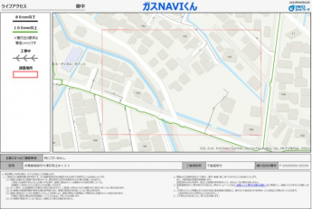 接道部分に都市ガス配管あり