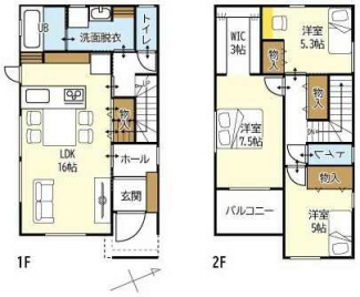 松山市美沢２丁目の新築一戸建ての画像