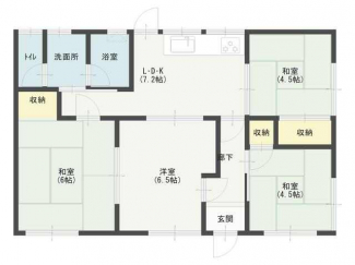 萩生　平屋　賃貸の画像