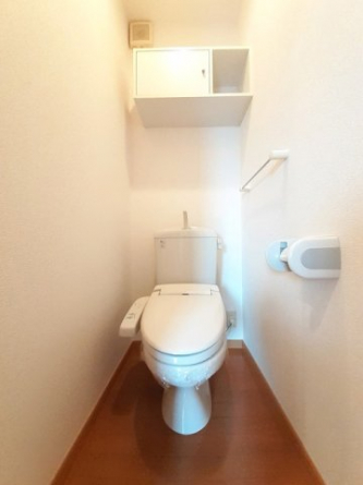 落ち着いた色調のトイレです