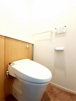 落ち着いた色調のトイレです