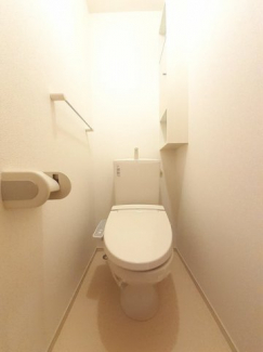 落ち着いた色調のトイレです