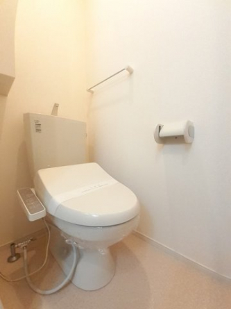 落ち着いた色調のトイレです