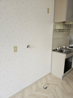 室内洗濯機置き場と冷蔵庫を置くスペースです