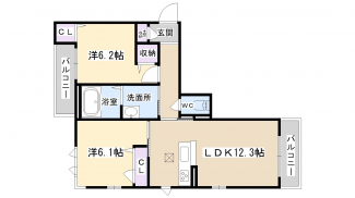 2階角部屋のお部屋です