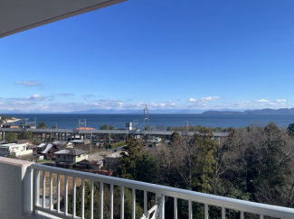 ベランダから琵琶湖パノラマ眺望