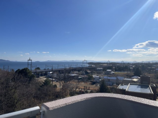 ベランダから琵琶湖パノラマ眺望