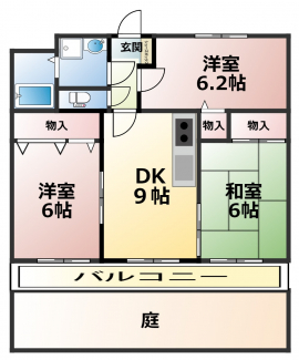 南向き3部屋