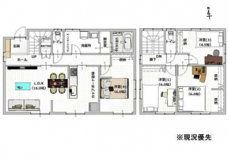 【リフォーム後の間取り】４ＬＤＫ　建物面積：１１２．４７㎡（