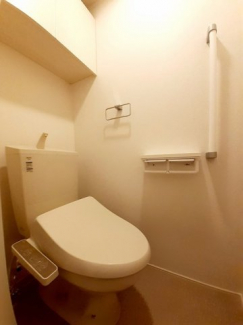 落ち着いた色調のトイレです