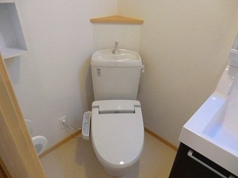 落ち着いた色調のトイレです