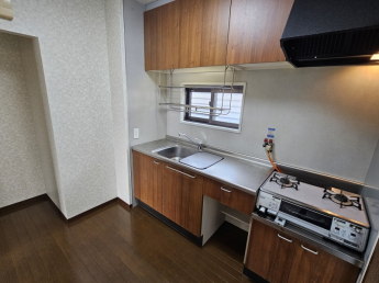 2口ガスコンロがセットされています