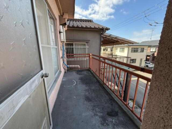 北向きのベランダ。