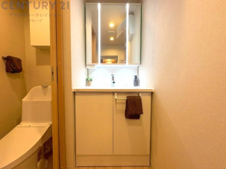 化粧品や洗顔料、歯ブラシなどの必需品をまとめて置ける収納スペースがあり、使用するたびに取り出す手間が省けます。また、水回りのため、濡れても大丈夫な素材が使用されており、お手入れが簡単です。