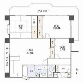 占有面積100平米の広々3LDKです。