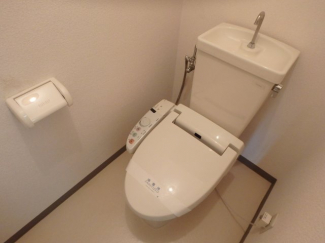 落ち着いた色調のトイレです