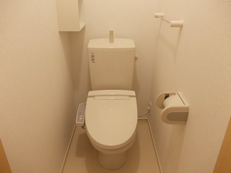 落ち着いた色調のトイレです