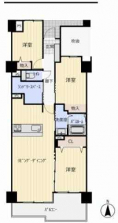 3LDK、77.35㎡、南向き