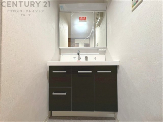 化粧品や洗顔料、歯ブラシなどの必需品をまとめて置ける収納スペースがあり、使用するたびに取り出す手間が省けます。また、水回りのため、濡れても大丈夫な素材が使用されており、お手入れが簡単です。