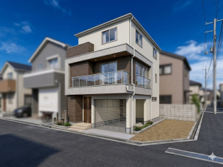 掲載の外観パースは参考プランに基づく完成イメージです。建物は自由設計のため、ご家族のライフスタイルに合わせた住まいづくりが可能です。