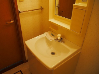 ゆったりとスペースのある洗面所