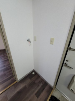 玄関横に室内洗濯機置き場があります