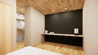 主寝室のカウンターは書斎やメイクスペース等、多用途で使用でき