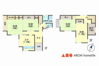6帖以上の居室が4部屋！駐車は1台可能！