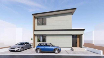 【A号地】フラットと木目調のアクセントが映える外観