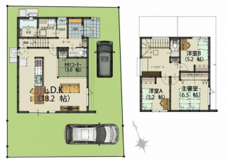 【A号地】掃除がしやすいフロートタイプの洗面台。