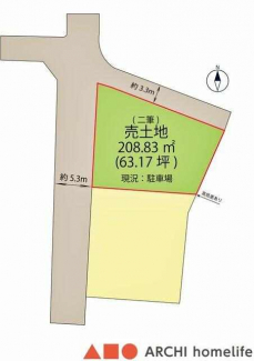 【建築条件なし】たつの市龍野町片山(土地・北)【約63坪】