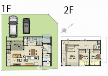 ぐるぐる回遊できるペニンシュラ型キッチンや2Fのドライルーム