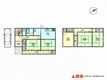 シンプルな５ＤＫの間取りになっています。