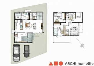 【飾東町庄B】1Fは17帖LDK+タタミコーナー2帖！2Fに