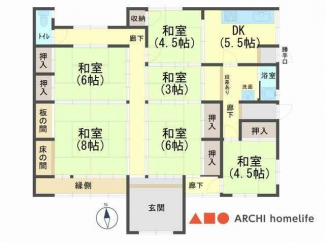 全居室和室で、襖の使い方次第で多様にレイアウト可能です。