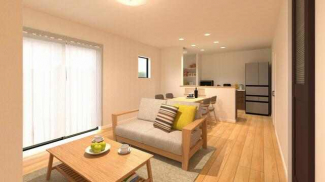 【内観予想図】１６帖の広々としたＬＤＫ。住みやすさを追求した