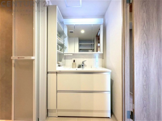 化粧品や洗顔料、歯ブラシなどの必需品をまとめて置ける収納スペースがあり、使用するたびに取り出す手間が省けます。また、水回りのため、濡れても大丈夫な素材が使用されており、お手入れが簡単です。