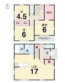 間取り図　ＬＤＫ１７　洋６　洋６　洋４．５