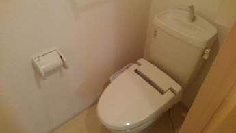 落ち着いた色調のトイレです